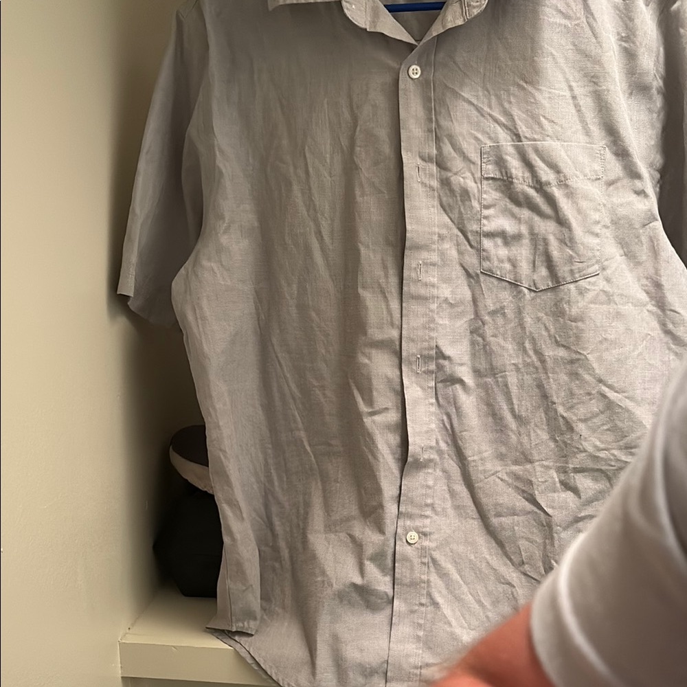 Croft & Barrow Gray Casual Button Down Shirt